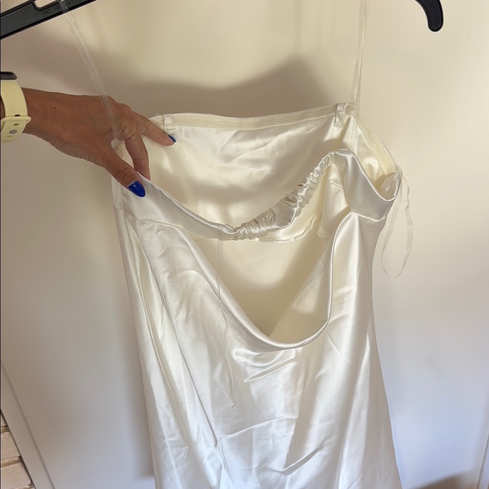 Wild Fable White Satin Slip Dress - Picture 3 of 4